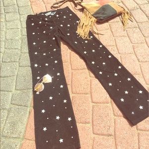 Vtg 90s Velvet Shooting Star Flares✨